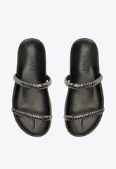 Papete Preta Duas Tiras Brilho S 20733 0163 0002 Schutz